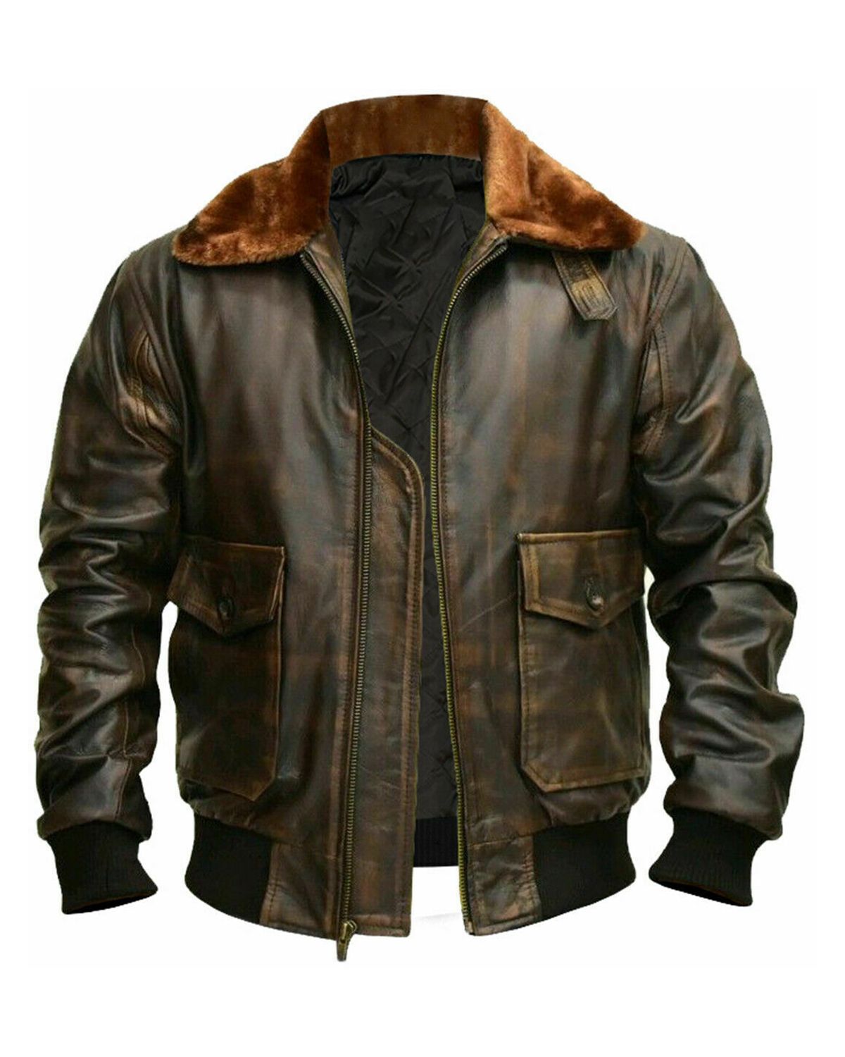 Veste bomber aviateur G1 pour homme en cuir véritable véritable
