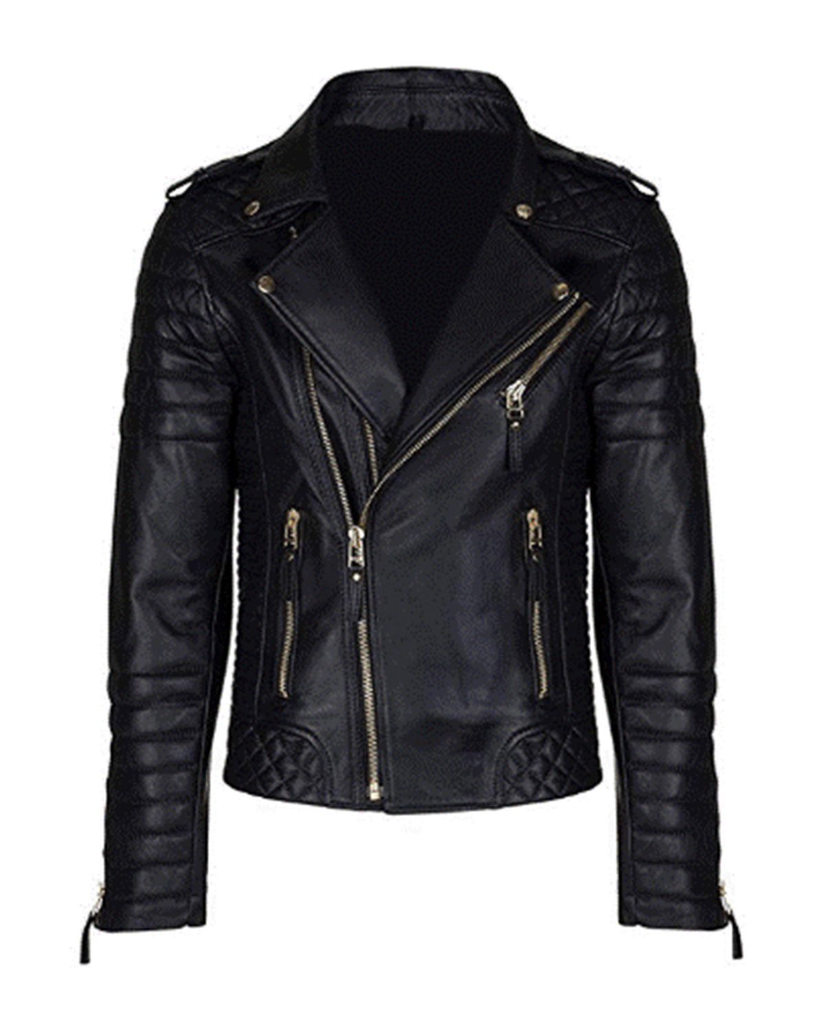 Veste en cuir véritable de moto Bruno