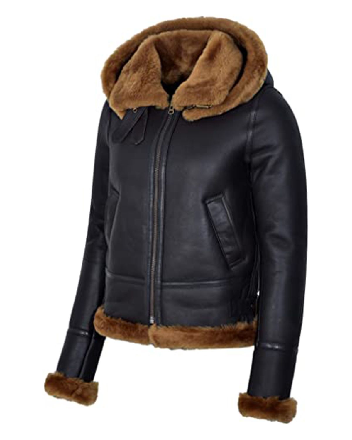 Veste en cuir véritable de style aviateur B3 pour femme (3)