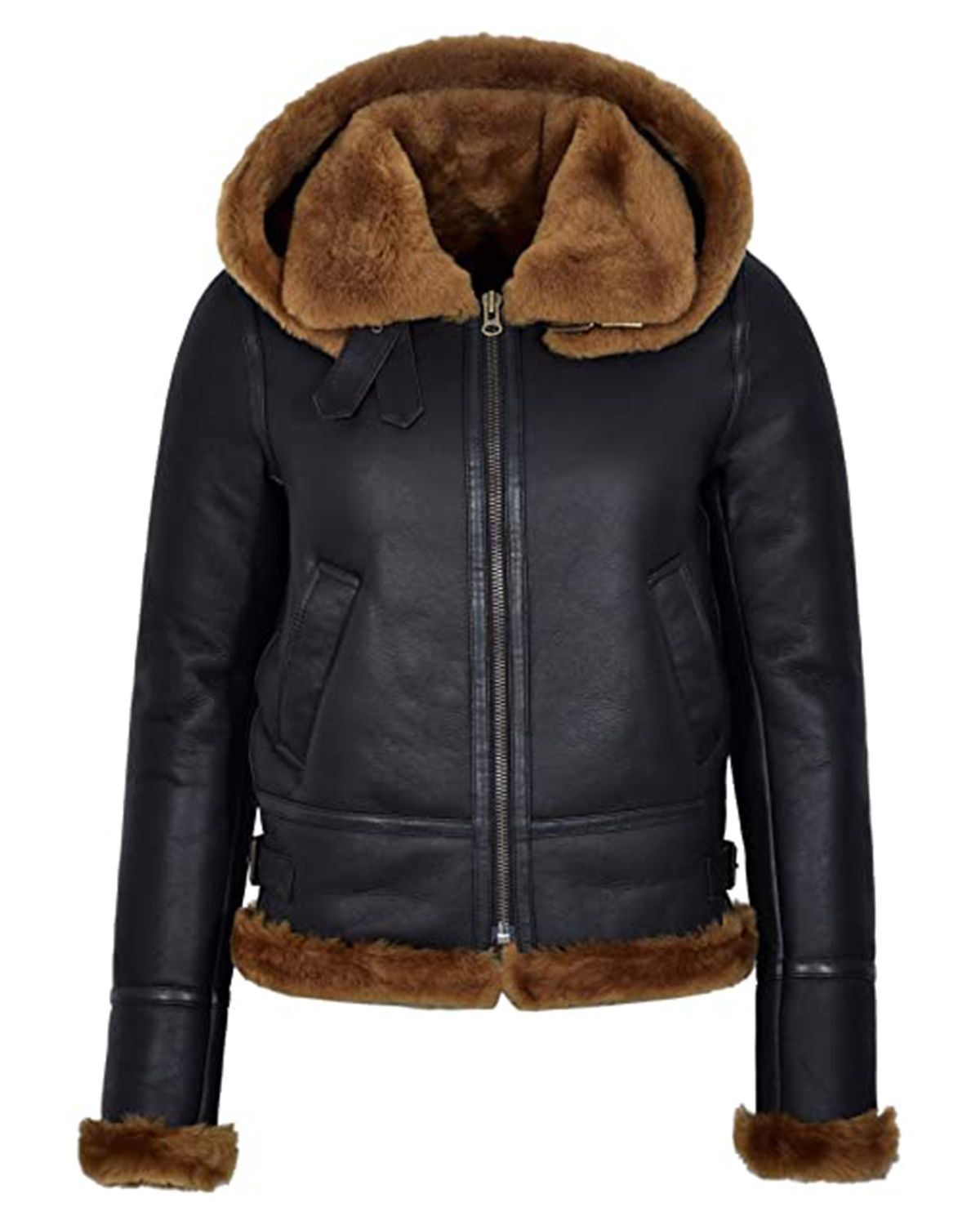 Veste en cuir véritable de style aviateur B3 pour femme