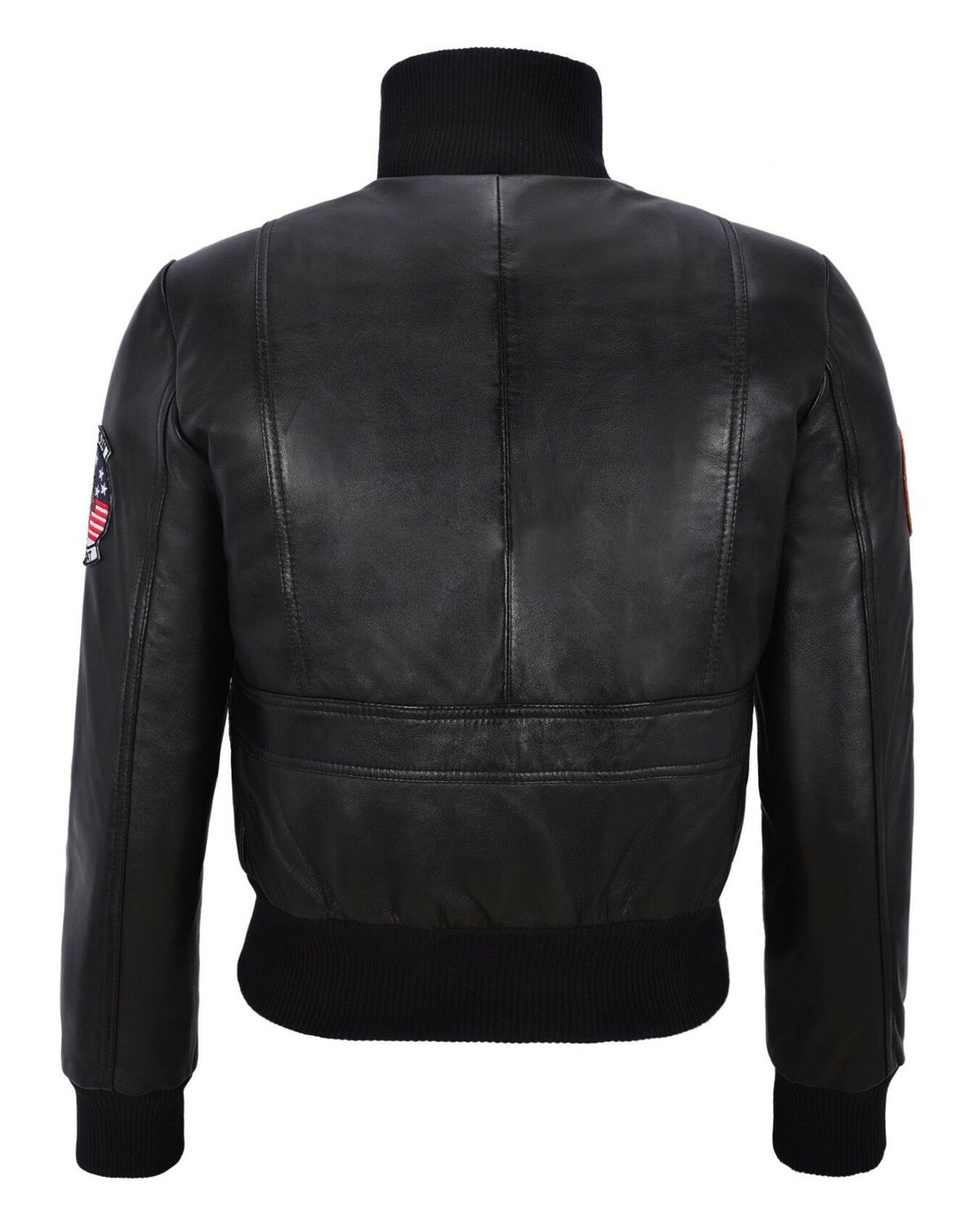 Veste bomber aviateur en cuir véritable naturel pour femme (4)