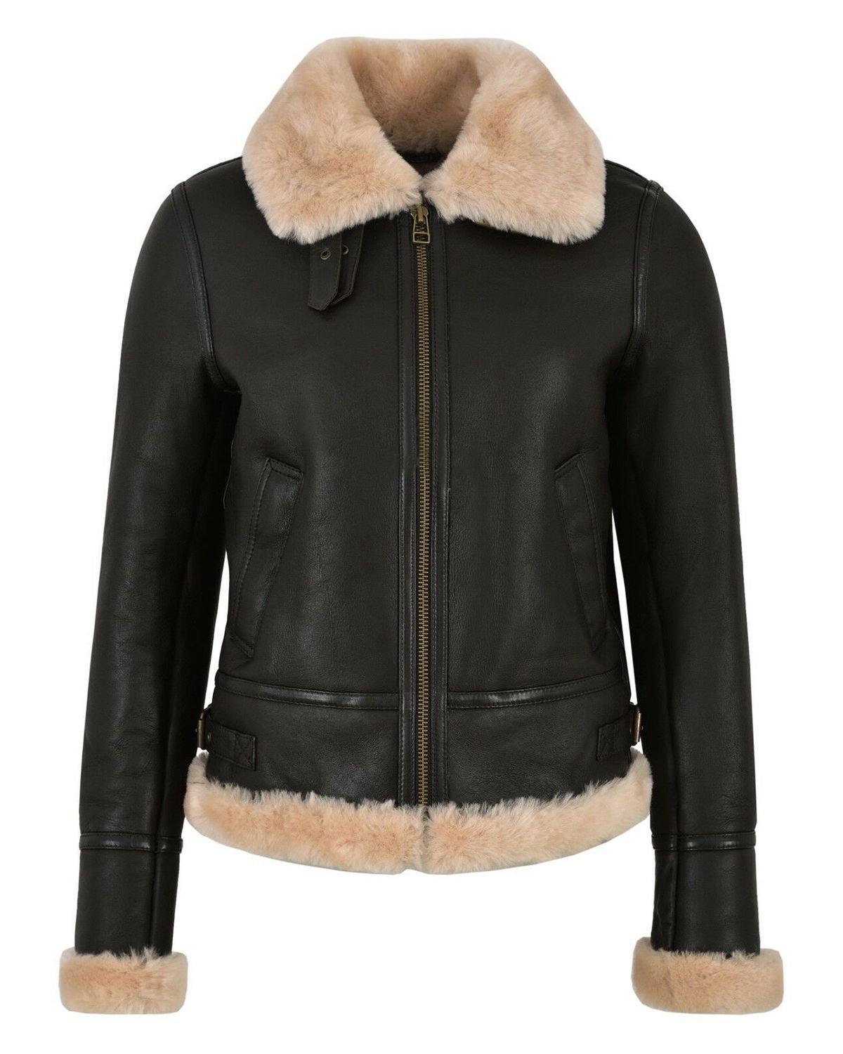 Veste aviateur en peau de mouton B3 Flying Bomber pour femme