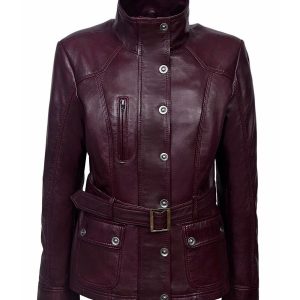 Giacca in pelle stile militare Nicole