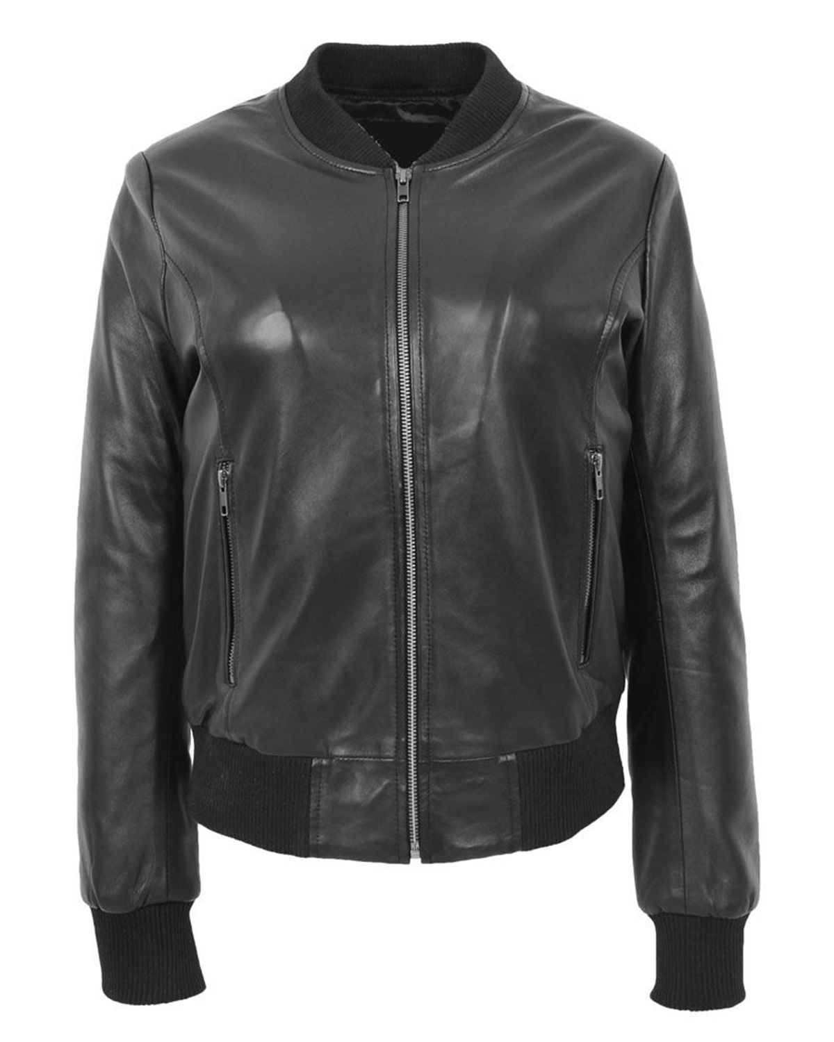 blouson aviateur en cuir véritable écarlate