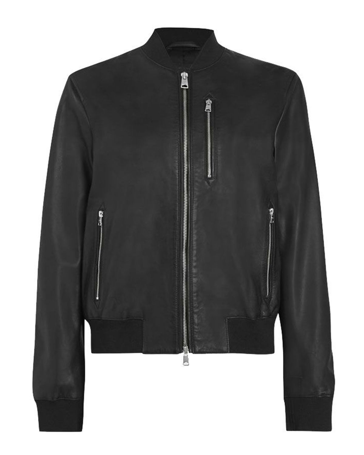 Veste bomber en cuir véritable Ezra
