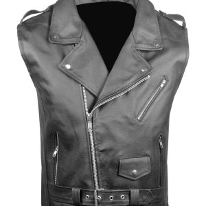 Gilet en cuir véritable classique Jim