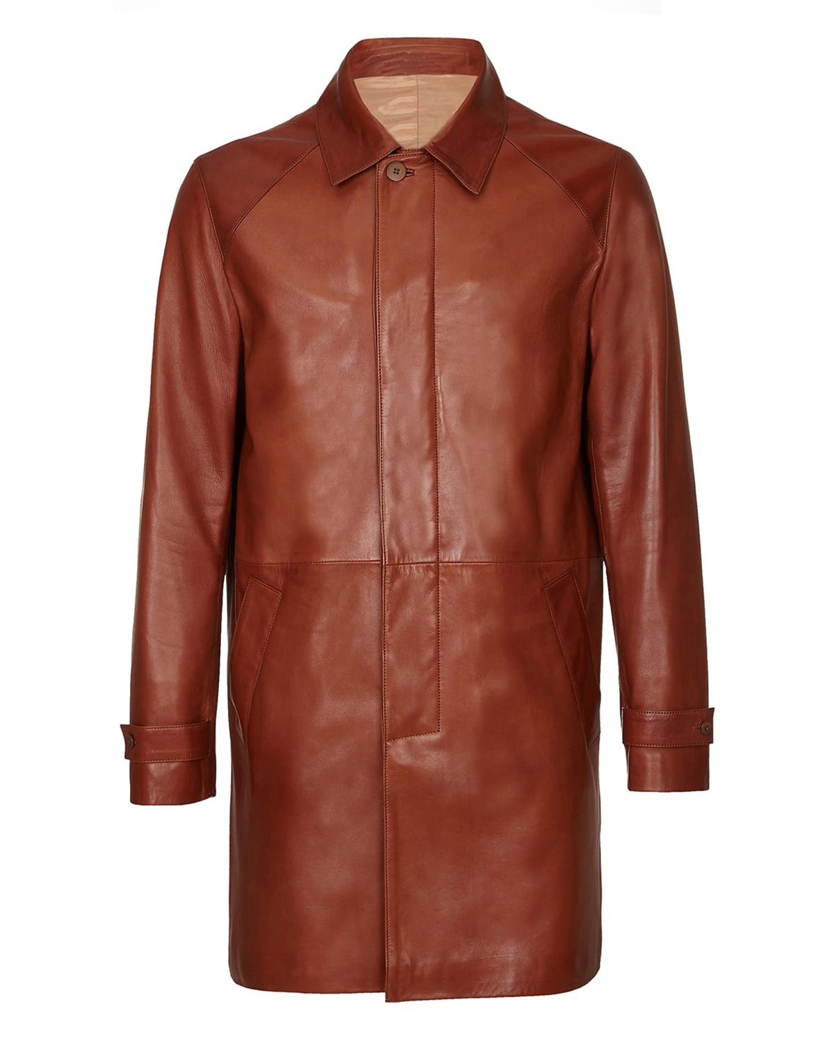 Manteau en cuir véritable David Long