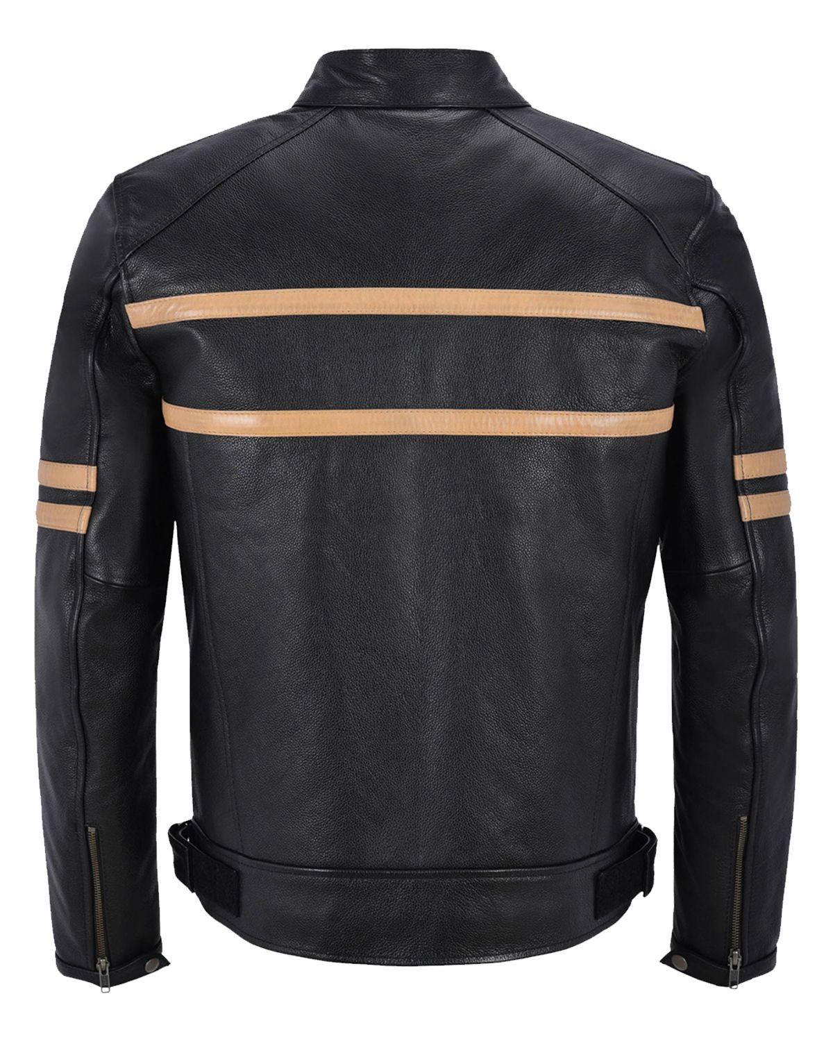 Veste de motard en cuir véritable Evan (4)
