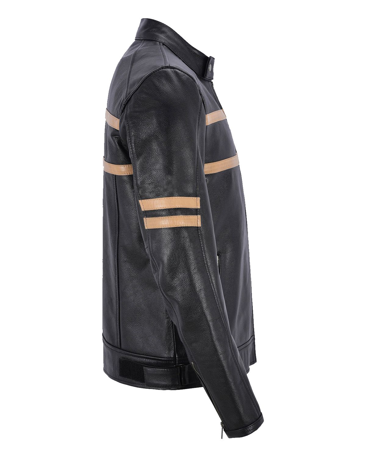 Veste de motard en cuir véritable Evan (3)