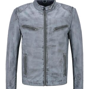 Giacca in pelle da motociclista retrò