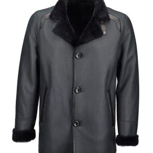 Cappotto monopetto in pelle Nash