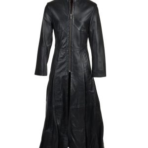 Manteau en cuir véritable gothique Nyla