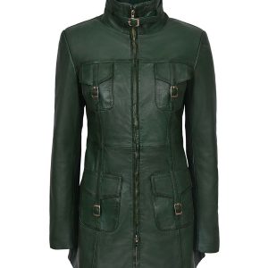 Manteau en cuir véritable gothique Shay