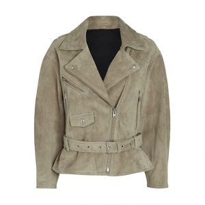 Giacca in pelle scamosciata da donna