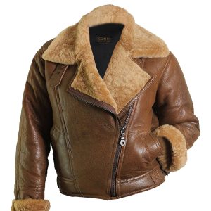 Veste aviateur en cuir véritable naturel pour femme