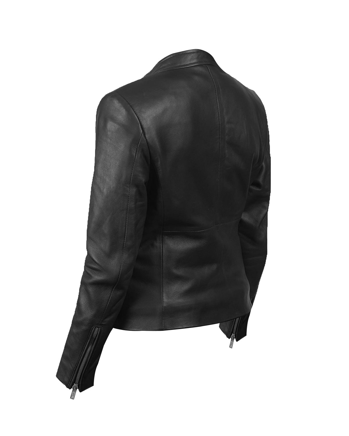 Veste en peau de mouton classique Cafe Rider pour femme, noire (3)