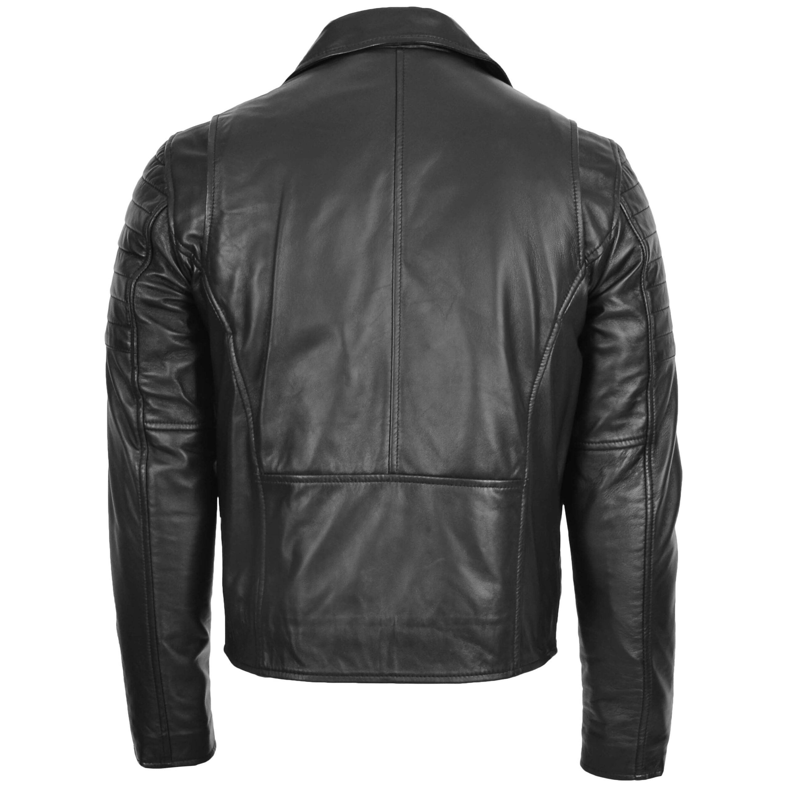 BUNERI Biker Cuir Noir Double Zip Crochet Homme – Image 2