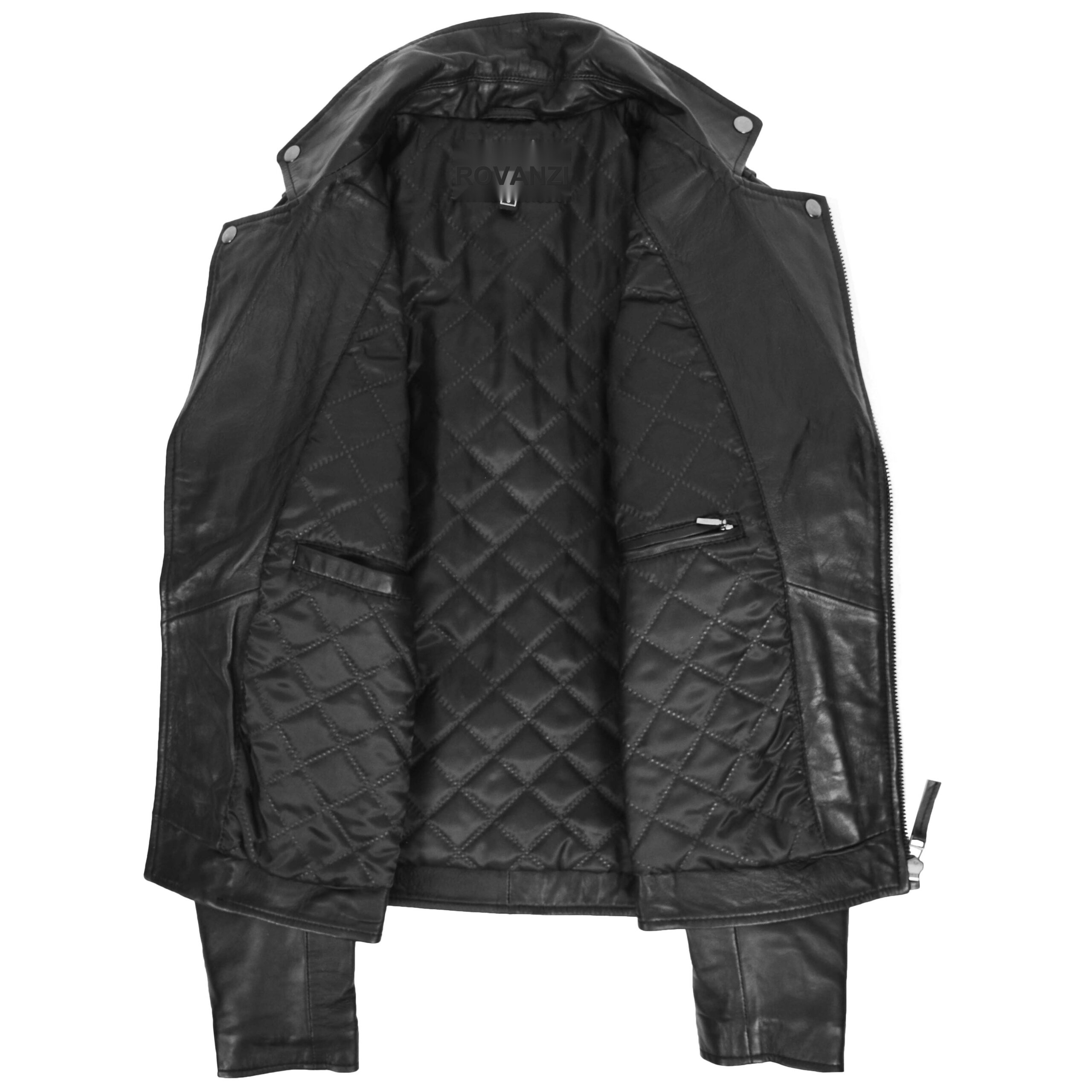 BUNERI Biker Cuir Noir Double Zip Crochet Homme – Image 6