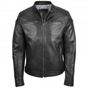 BUNERI Blouson Cuir Biker Casual Homme Noir