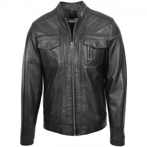 BUNERI Biker Casual Jaime Cuir Noir