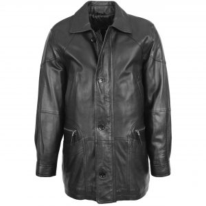 BUNERI M2 Manteau Homme Cuir Hiver Voiture Classique Noir