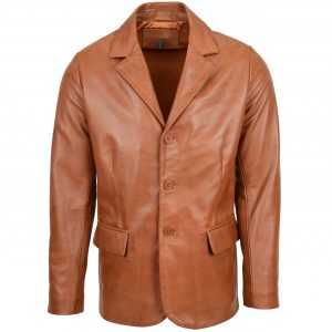 BUNERI Cuir Souple David Tan Classique Trois Boutons Homme