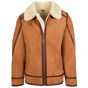 BUNERI B3 Peau Mouton Dean Tan Blanc Top Gun Classique
