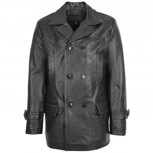 BUNERI Cuir Salcombe Noir Double Boutonnage