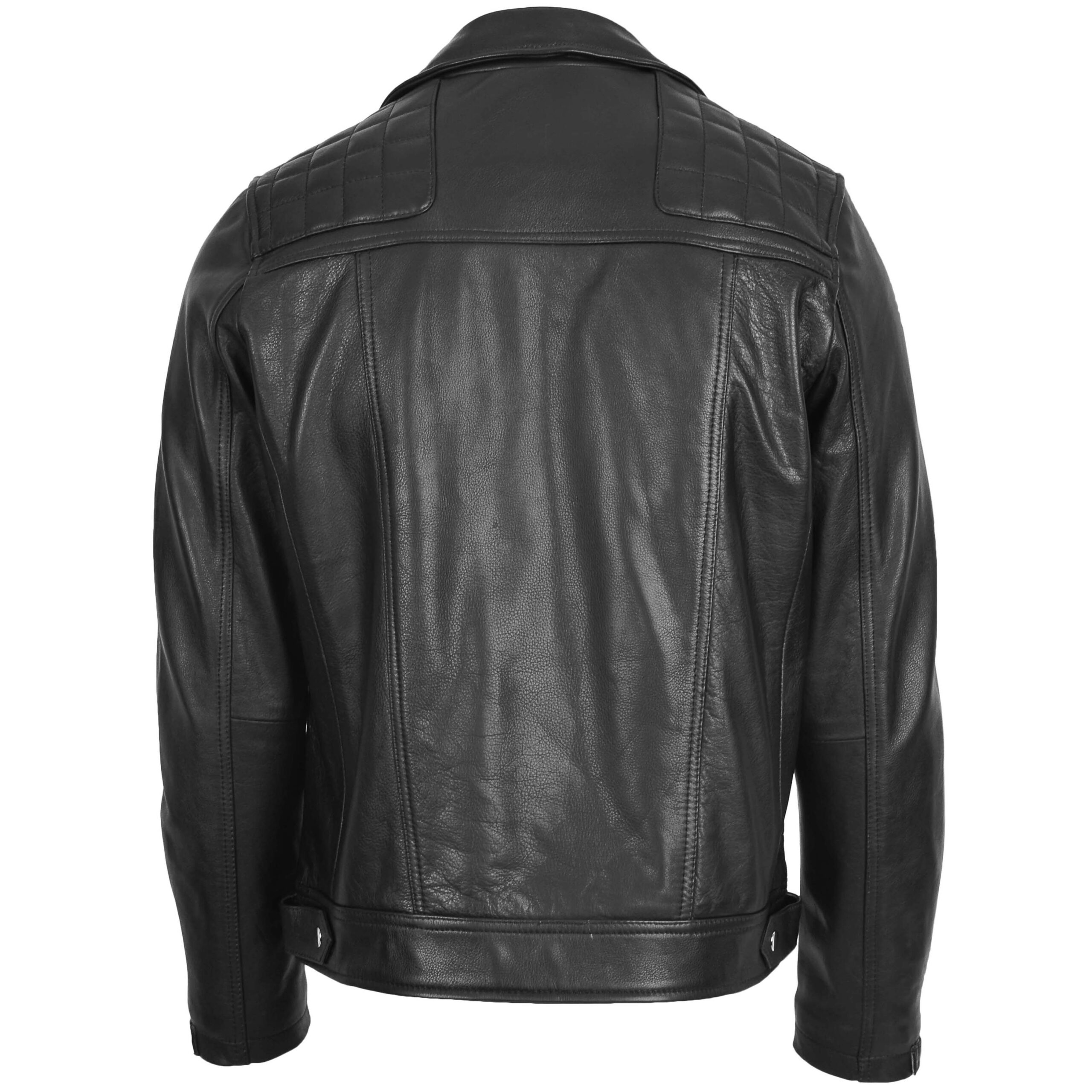 BUNERI Veste Biker en Cuir Design Brando pour Homme Noir – Image 2