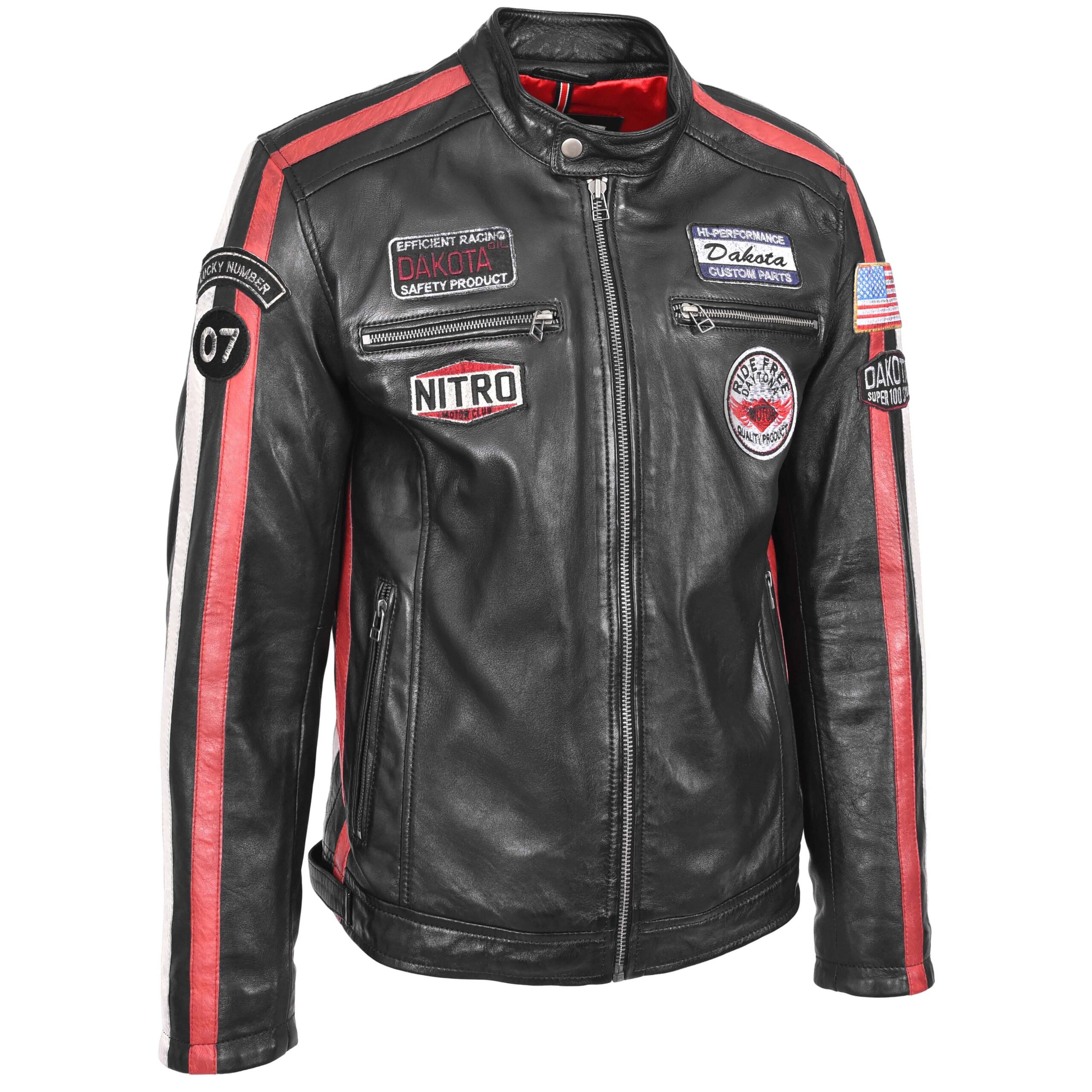 BUNERI Biker Cuir Bobby Noir Logos Motorsport – Image 4