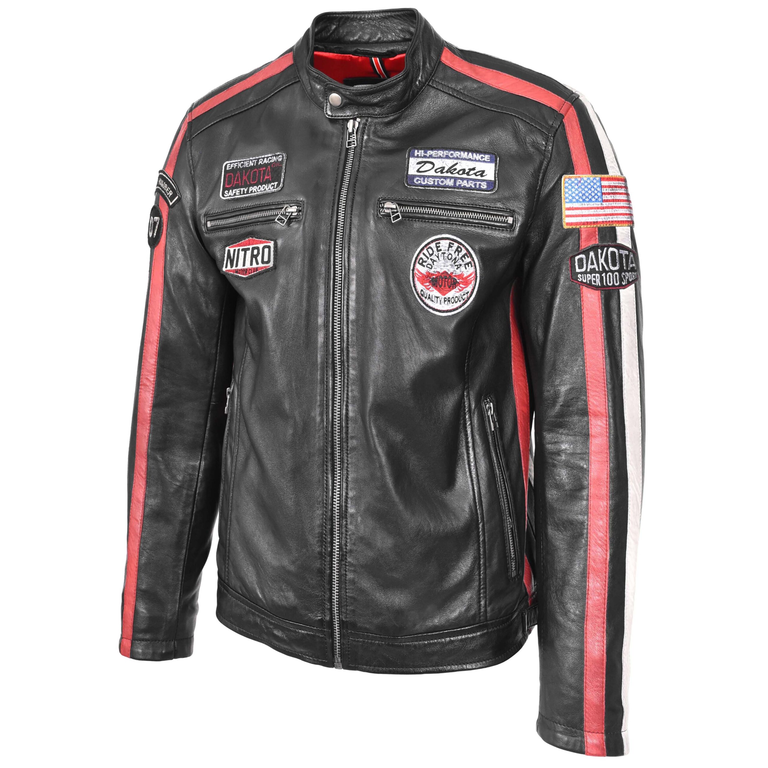 BUNERI Biker Cuir Bobby Noir Logos Motorsport – Image 5