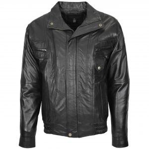 BUNERI Bomber Cuir Robert Noir