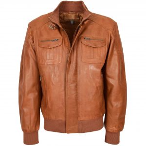 BUNERI Bomber Cuir Tom Tan Vol