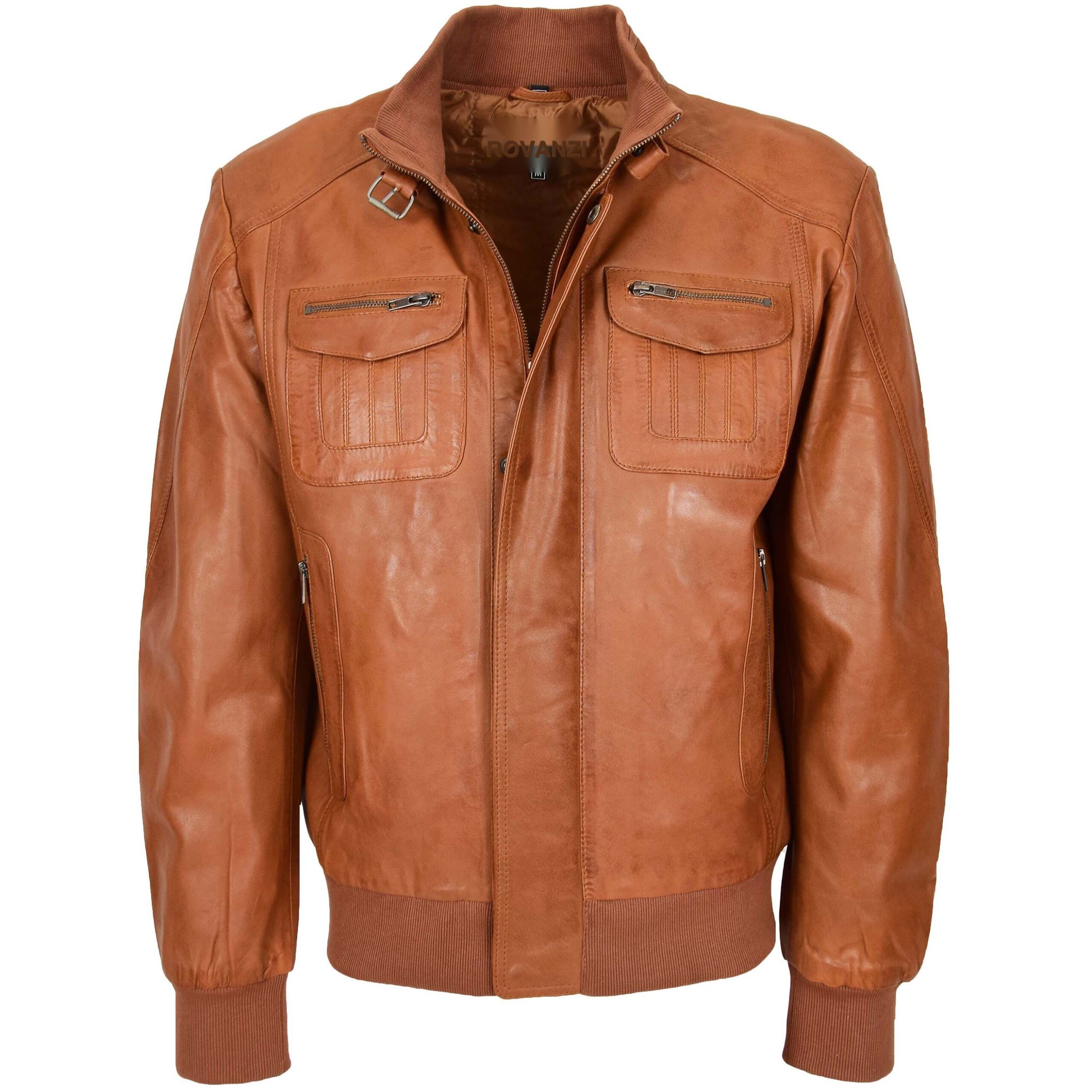 BUNERI Bomber Cuir Tom Tan Vol
