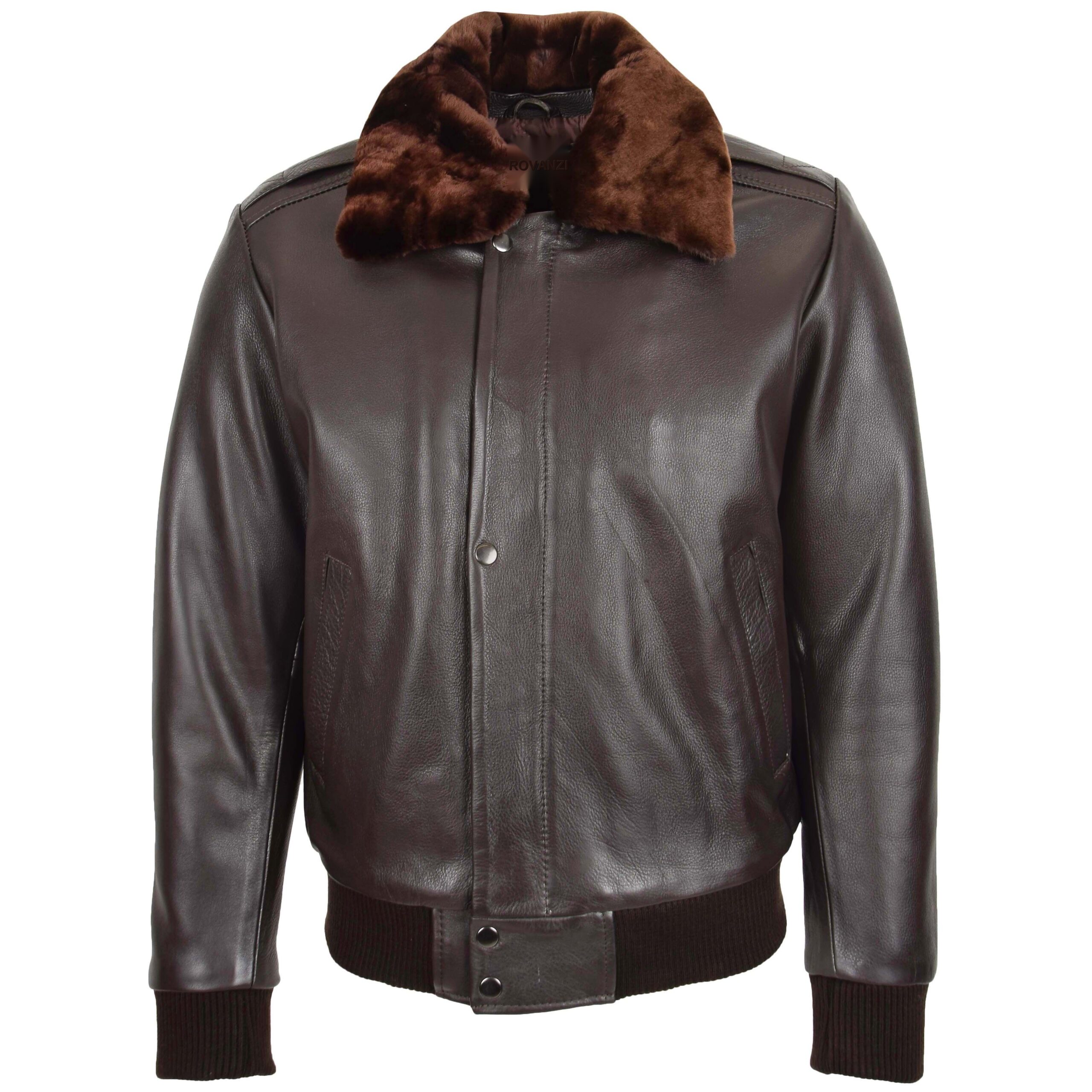 BUNERI Pilote Cuir Leroy Marron Col Amovible – Image 3