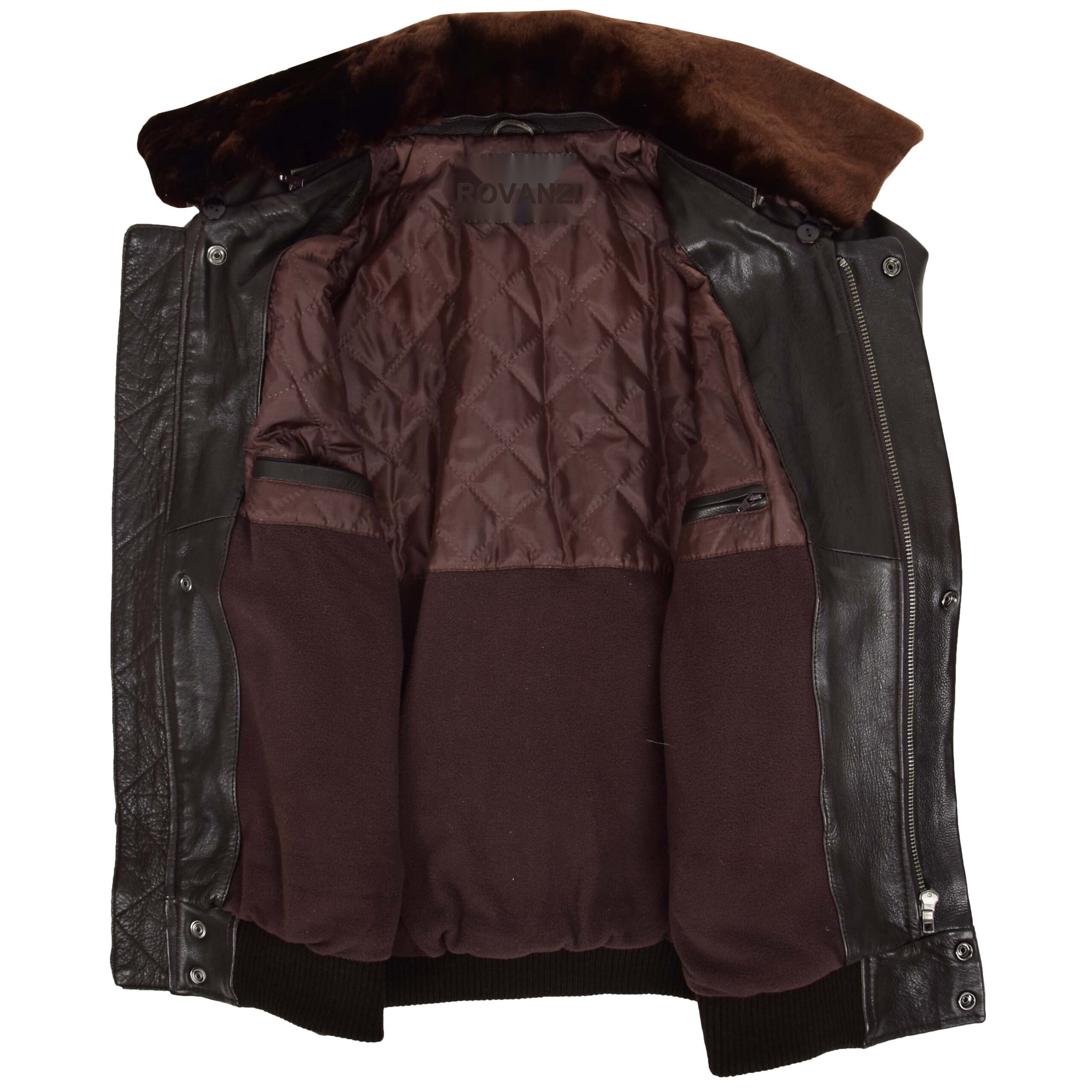 BUNERI Pilote Cuir Leroy Marron Col Amovible – Image 7