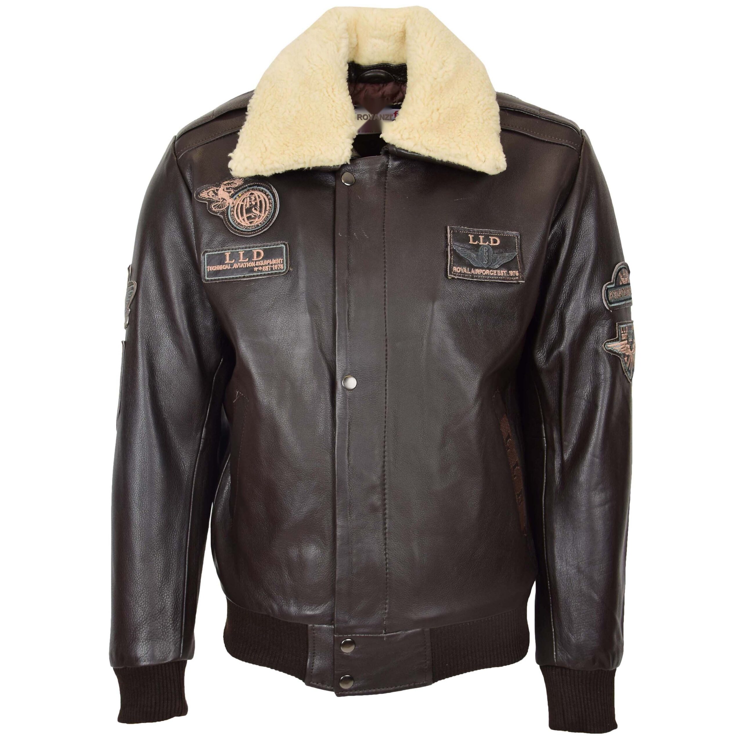 BUNERI Cuir Pilot-N Marron à Col Amovible – Image 4