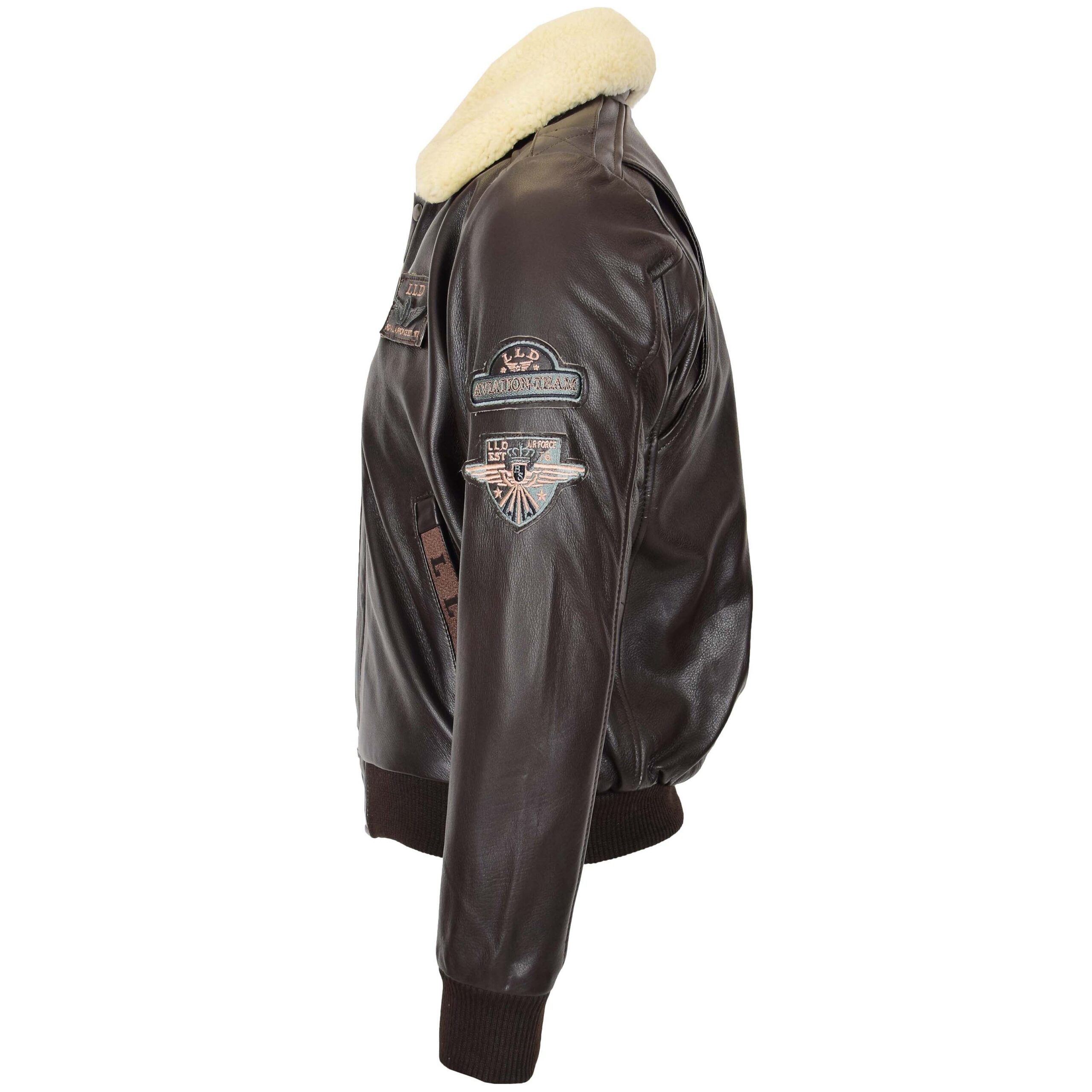 BUNERI Cuir Pilot-N Marron à Col Amovible – Image 5