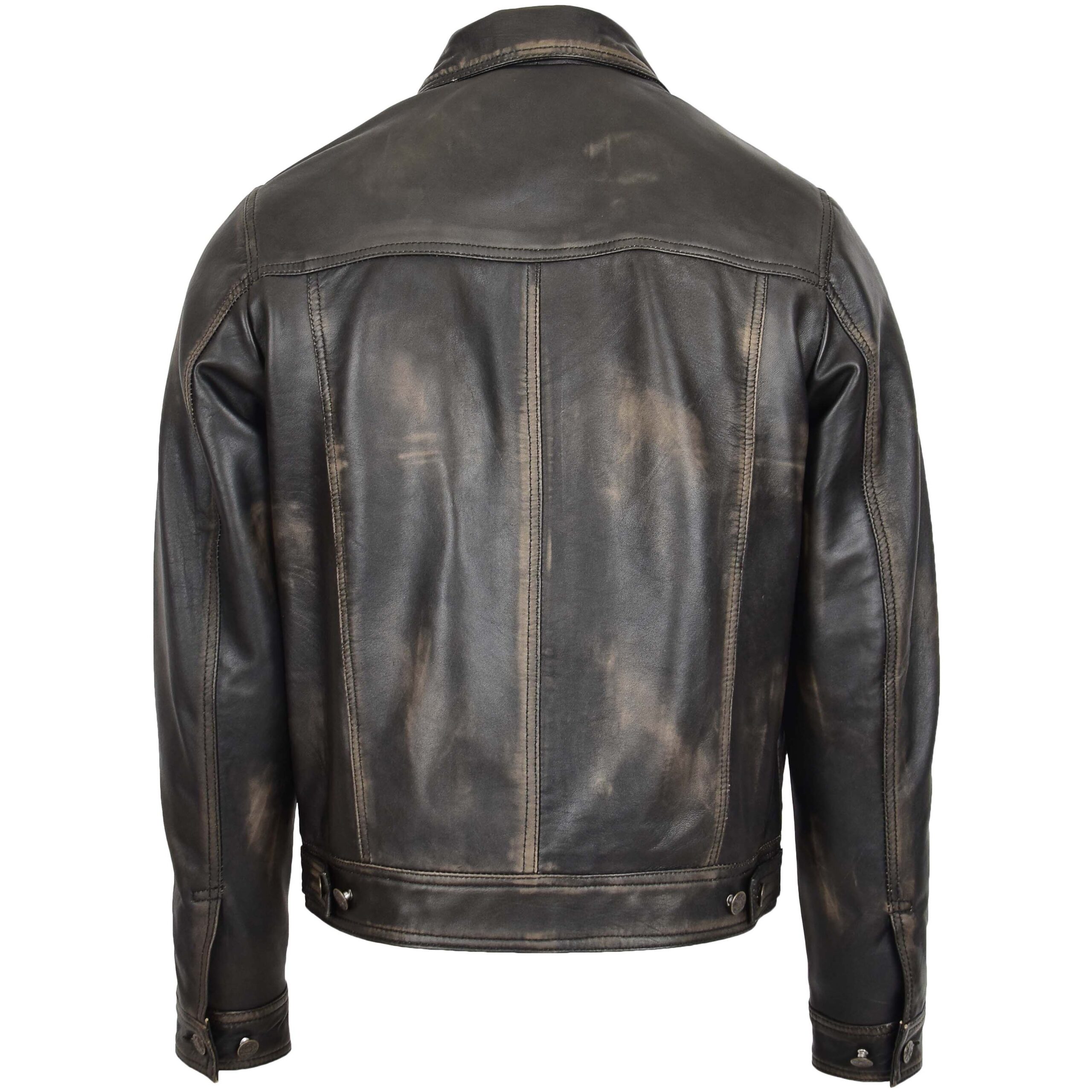 BUNERI Veste Homme Cuir Lee Rider Casual Noir Bicolore II – Image 2