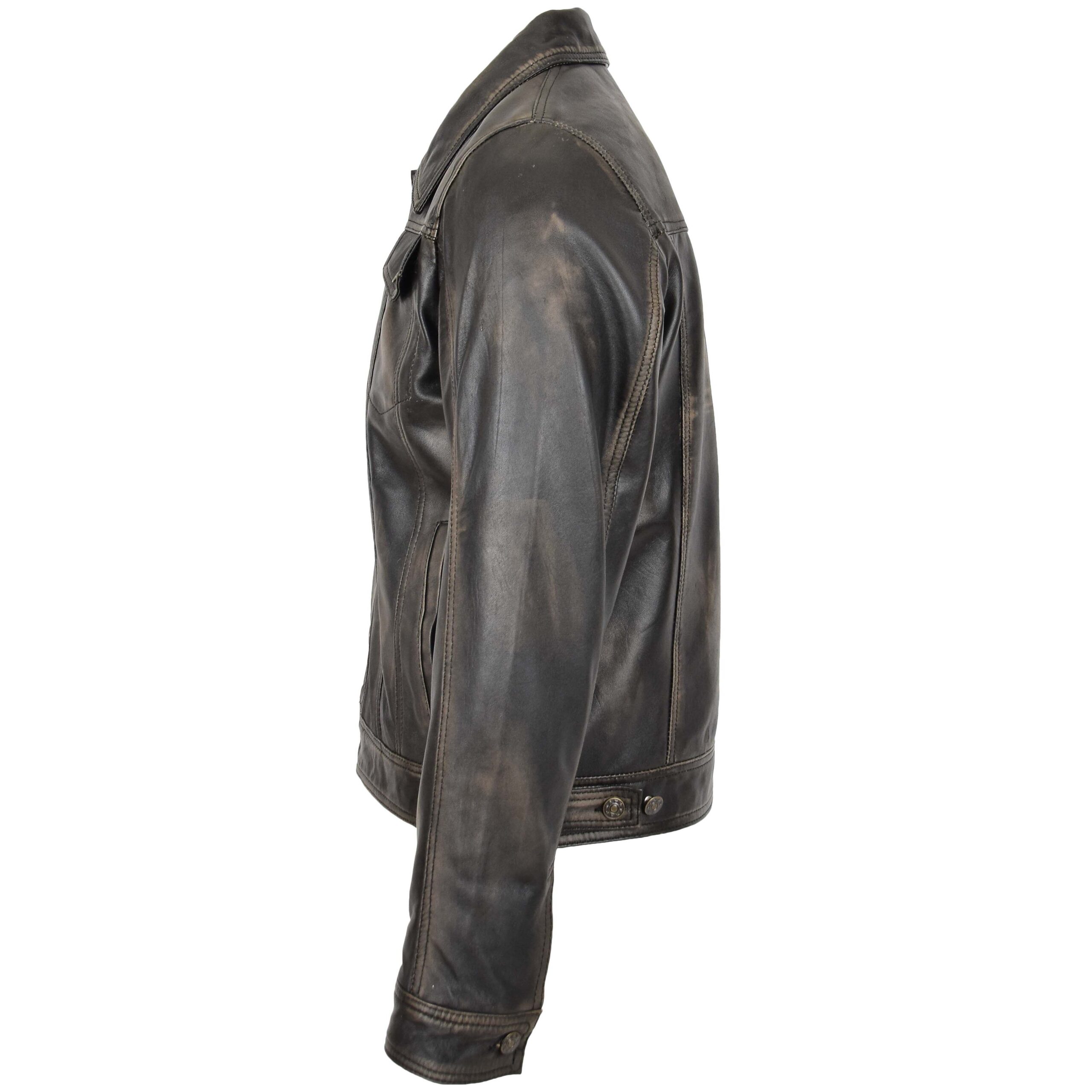 BUNERI Veste Homme Cuir Lee Rider Casual Noir Bicolore II – Image 5