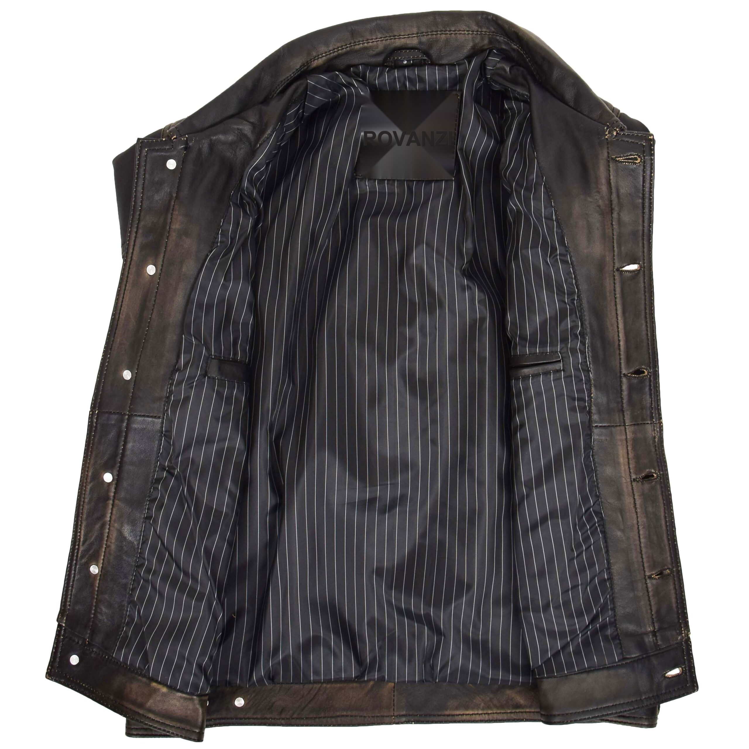BUNERI Veste Homme Cuir Lee Rider Casual Noir Bicolore II – Image 6