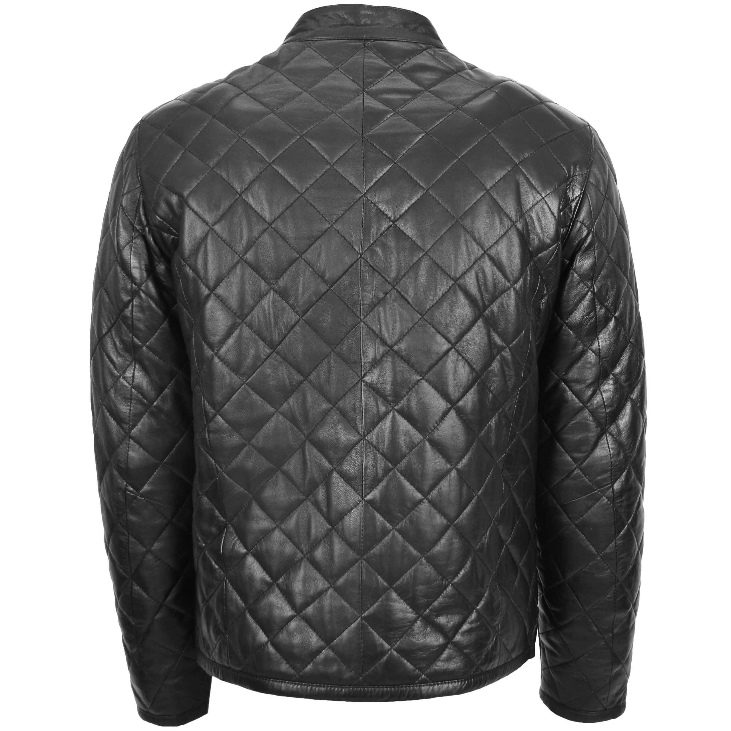 BUNERI Blouson Anorak en Cuir Noir Matelassé pour Homme – Image 2