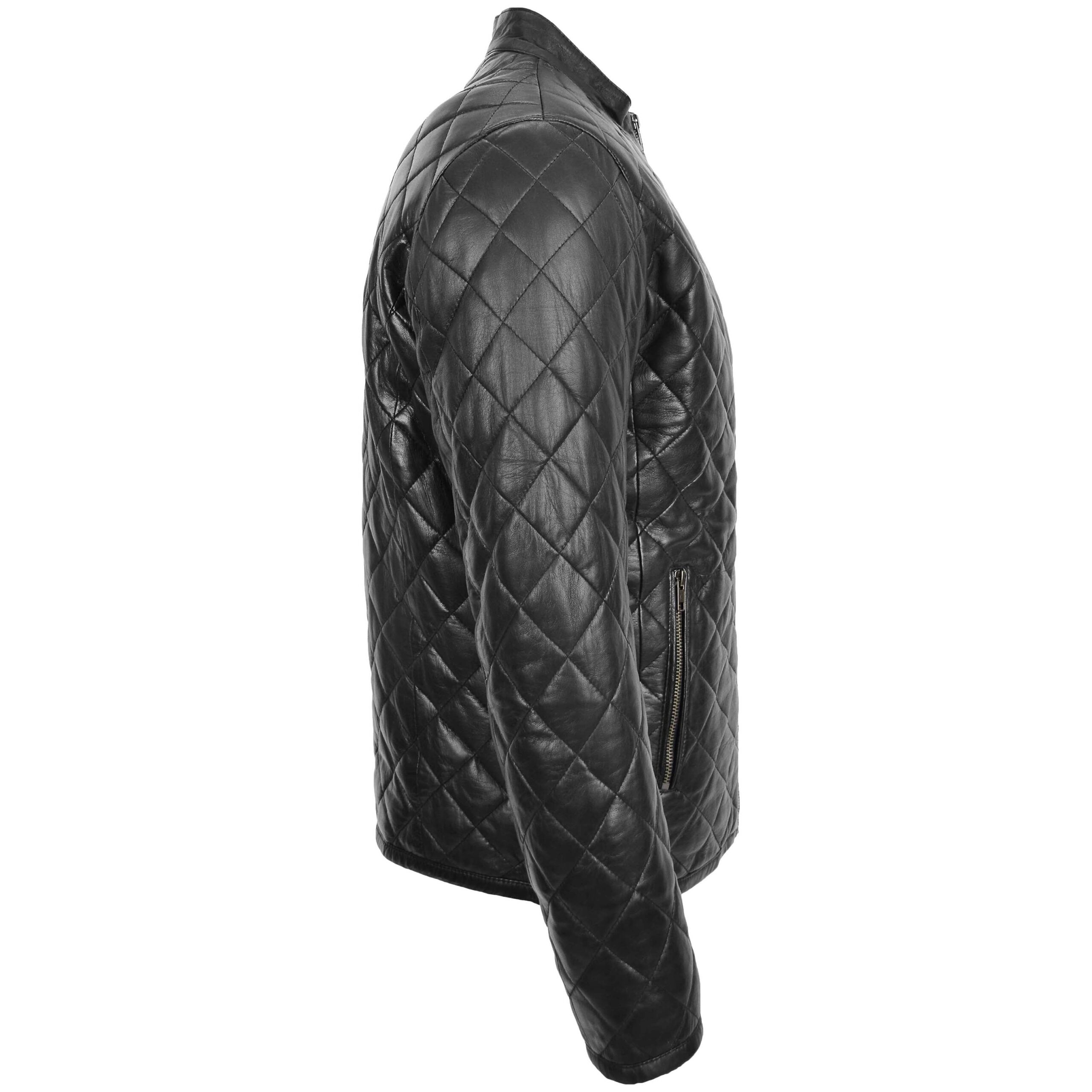 BUNERI Blouson Anorak en Cuir Noir Matelassé pour Homme – Image 5