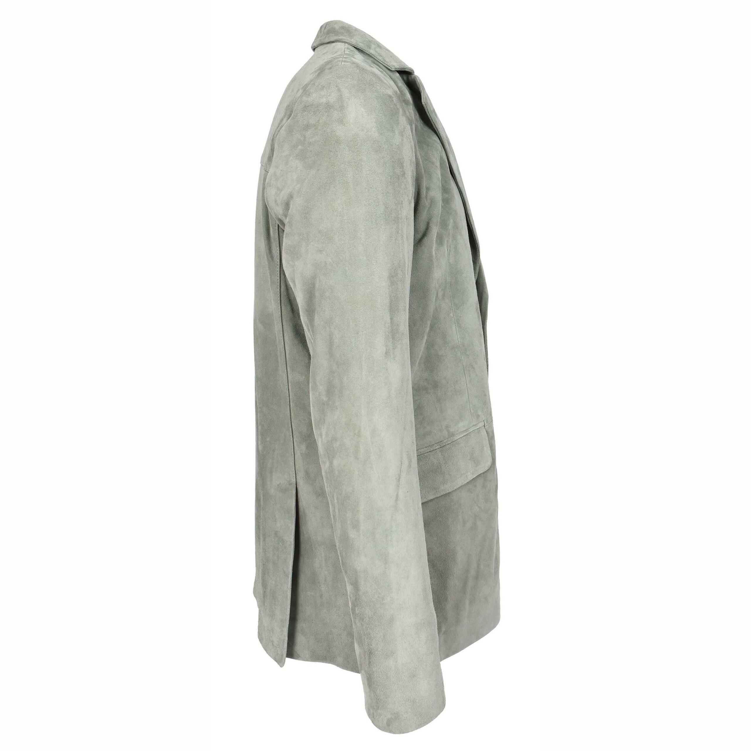 BUNERI Blazer en Daim de Chèvre pour Homme Deux Boutons Gris – Image 3