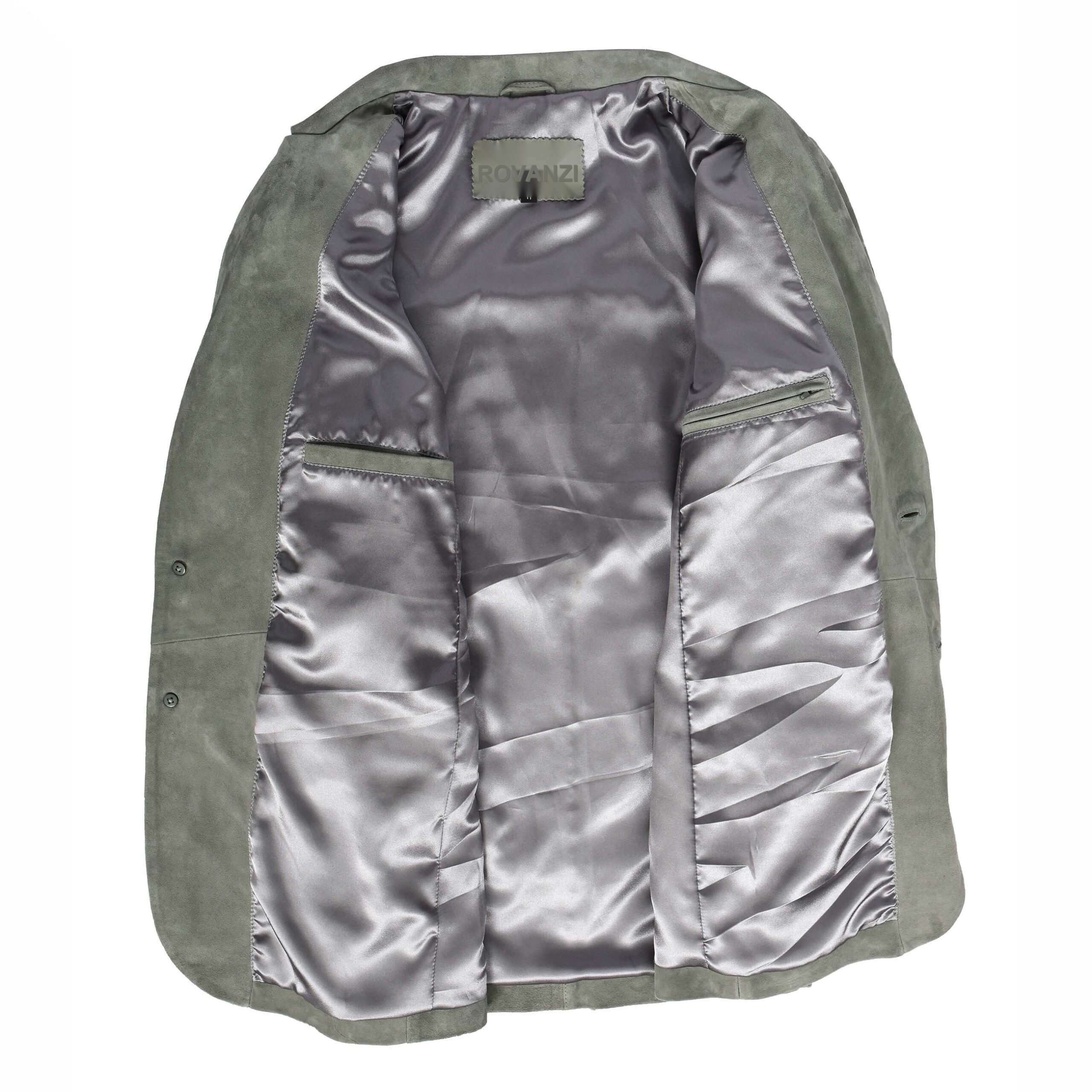 BUNERI Blazer en Daim de Chèvre pour Homme Deux Boutons Gris – Image 6