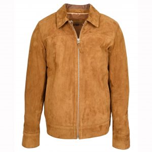 BUNERI Veste en Vrai Daim de Chèvre pour Homme Style Box Cognac