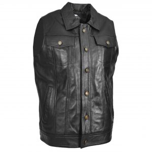 BUNERI Cuir Teddy Noir Style Trucker Classique