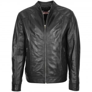 BUNERI Cuir Souple Matt Noir Casual Zip Simple