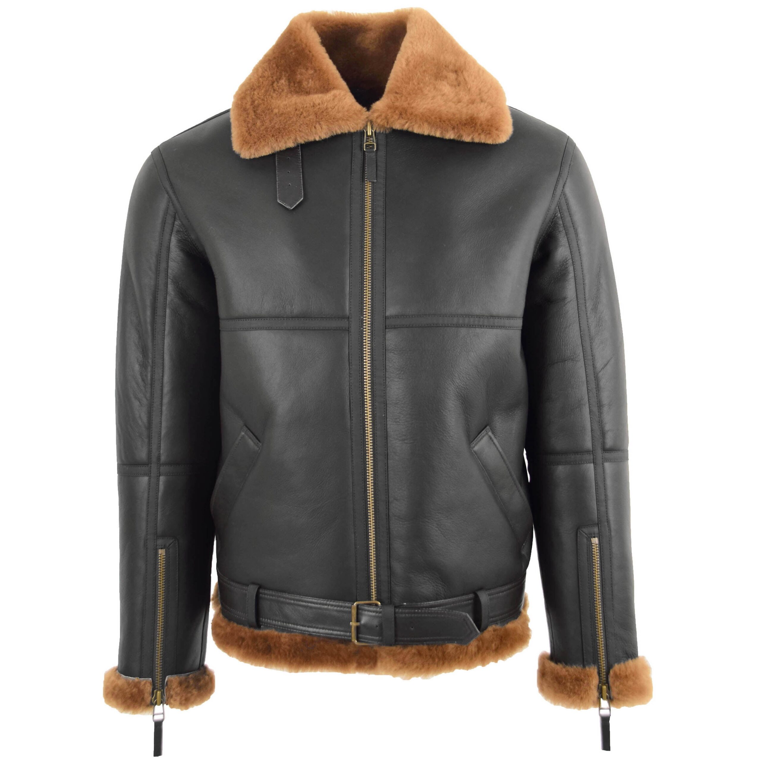 BUNERI Vol RAF Original Tyler Peau Mouton Marron Gingembre – Image 3