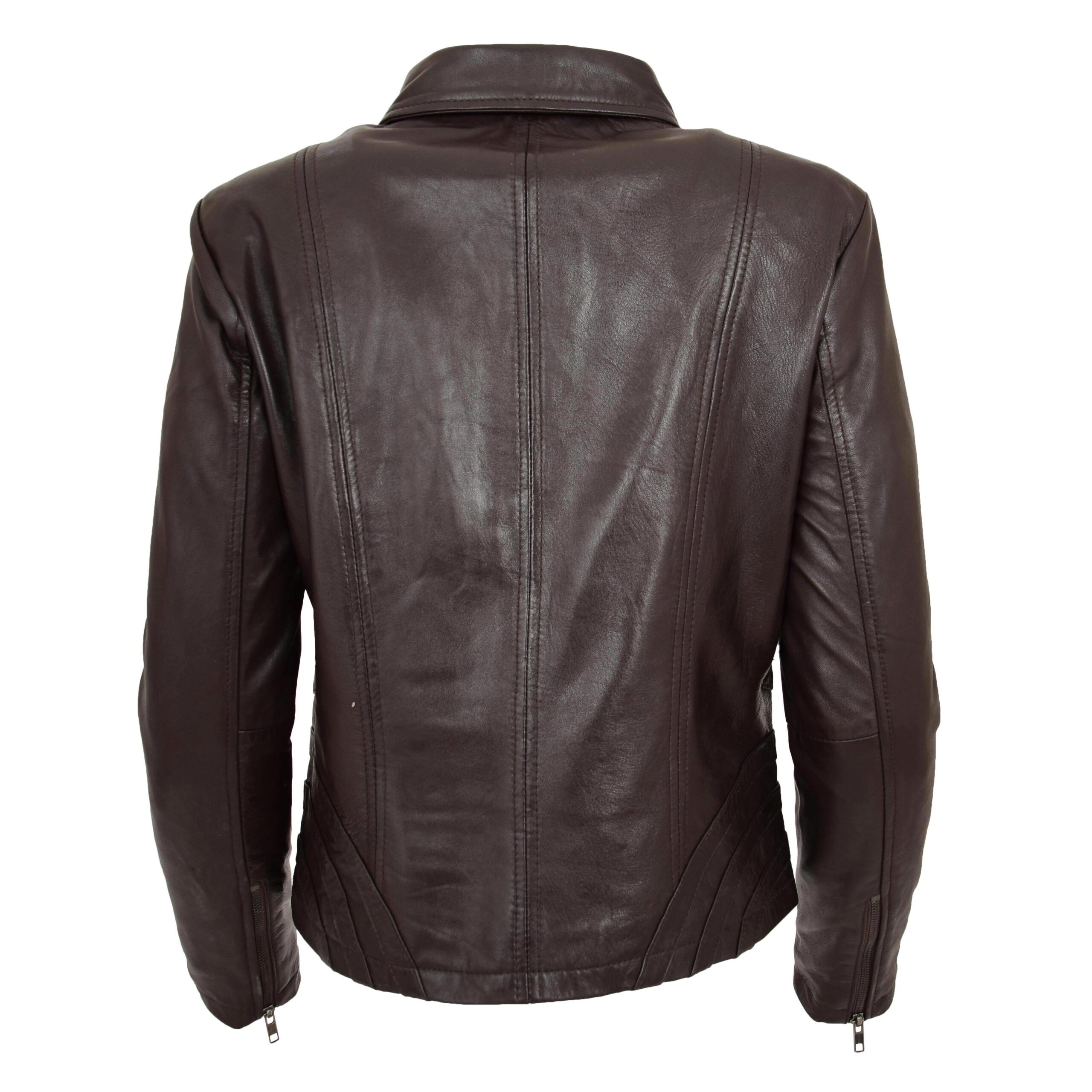 BUNERI Biker Cuir Nova Marron Classique Zip Box – Image 2